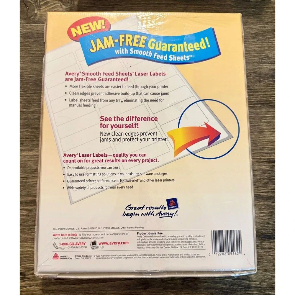 Avery 5162 Address Labels Unisex 1.33x4 White New 1400 Count Laser Jam-Free